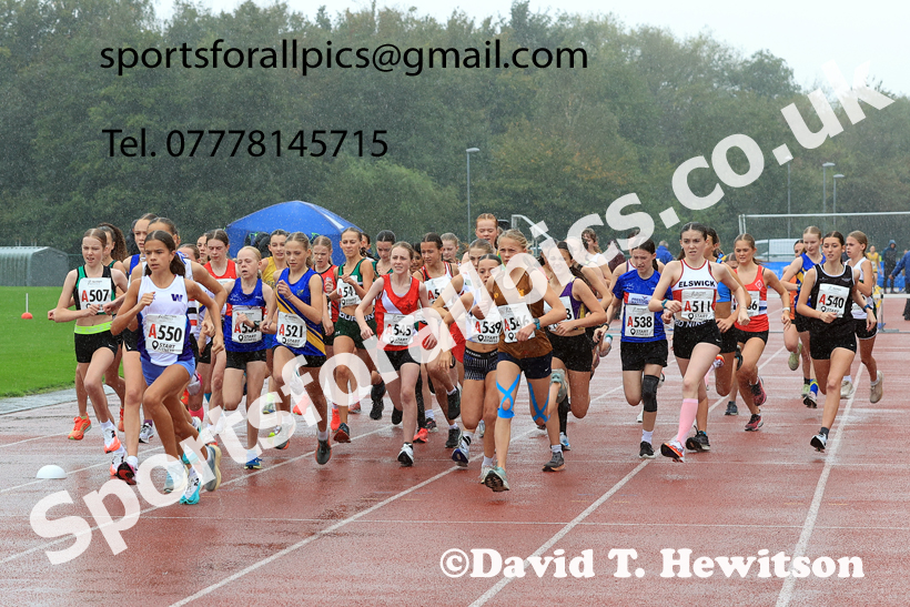 Girls Under-15s 2025 Northern Athletics Autumn Road Relays, Leigh, Lancashire. Photo: David T. Hewitson/Sports for All Pics